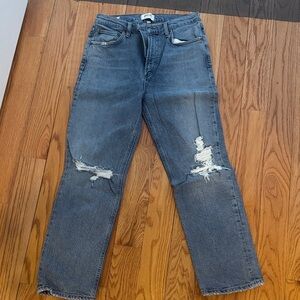 Agolde Men's Ripped Gray Jeans